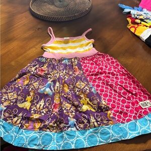 Colorful Kids Dress with Stripes and Patterns